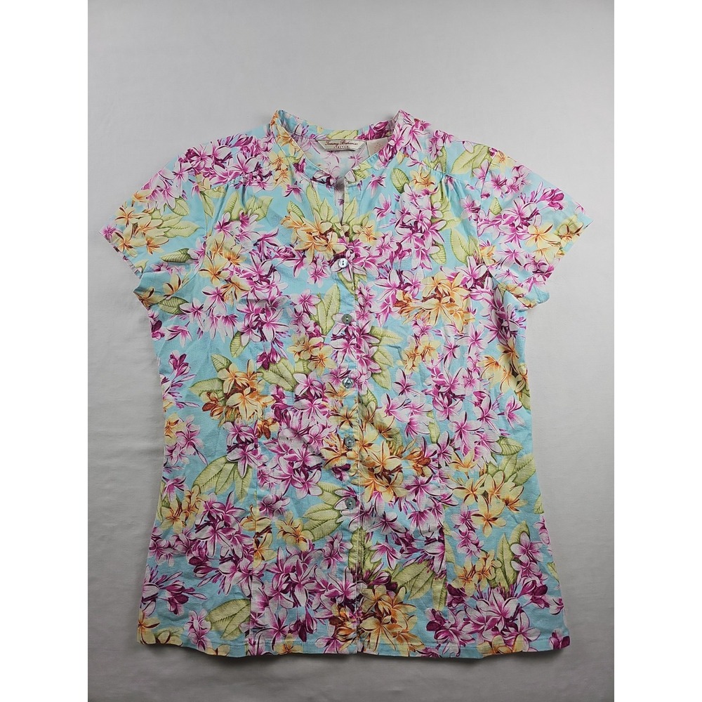 Tommy Bahama Women's Hawaiian Size M Floral Short Sleeve Tropical Shirt